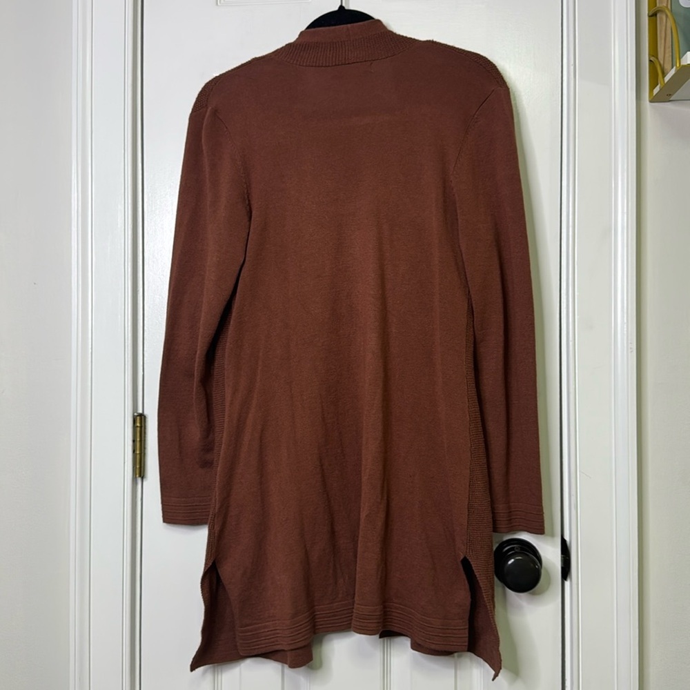 Rust Open Front Cardigan Sweater - Picture 8 of 8